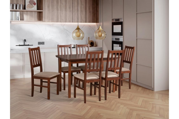 Stół MAX 4 (70x120-150 cm) z 6 krzesłami BOS 4